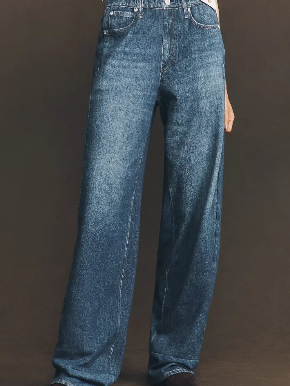 NEW Rag & Bone Miramar Elasticized Printed Wide-Leg Jeans in PETRA Sz XL #P4139